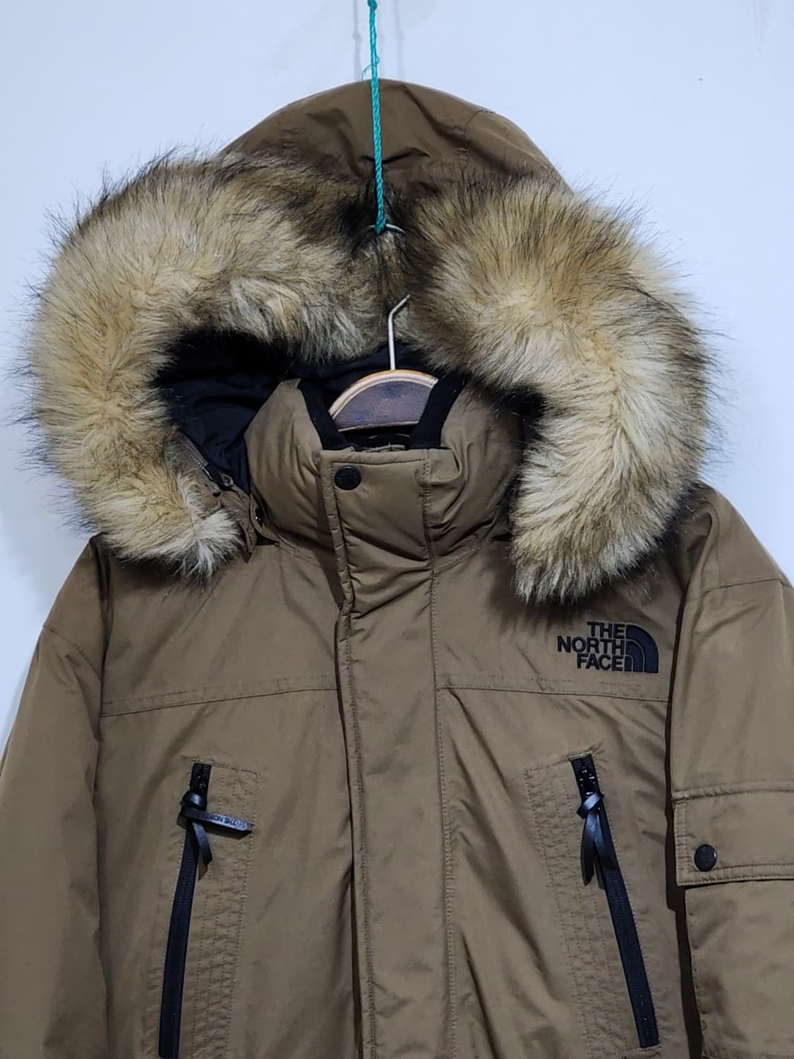 (100) 노스페이스 오리털 패딩점퍼 진베이지 후드 다운자켓  상품이미지2