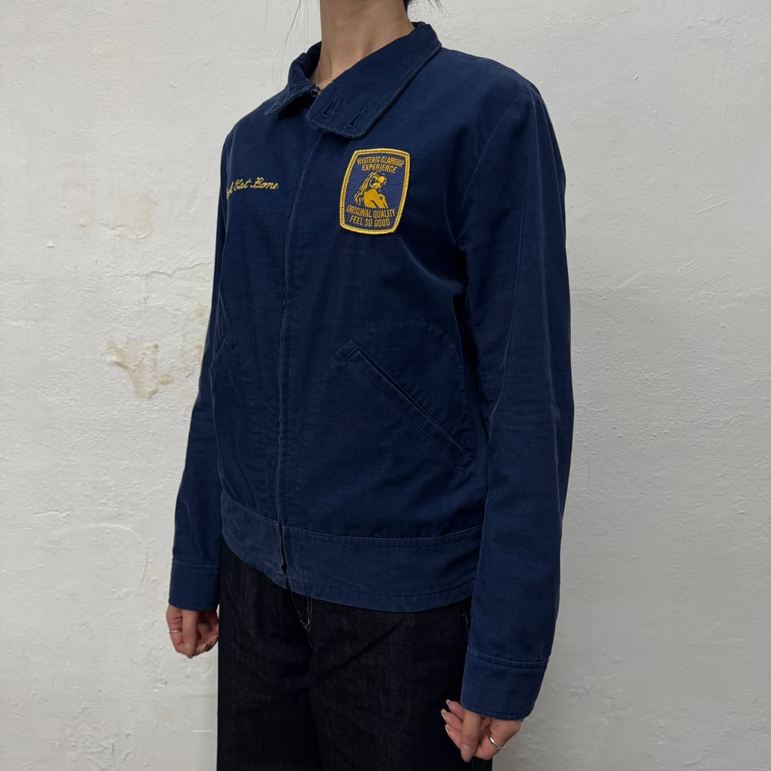 히스테릭글래머 네이비 히스테릭걸 패치로고 후면 자수 코듀로이 블루종자켓 상품이미지1