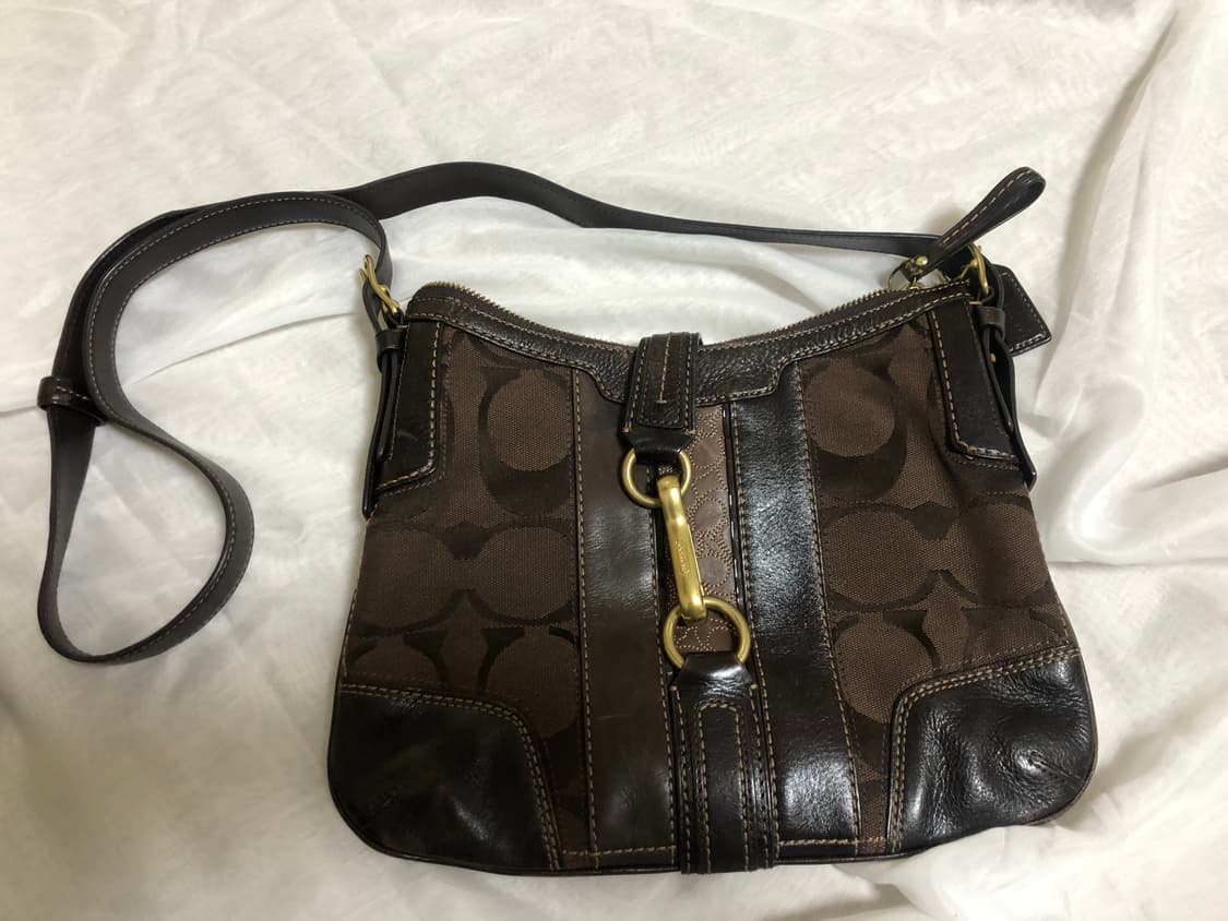 빈티지 코치 브라운 버클 크로스백 상품이미지3