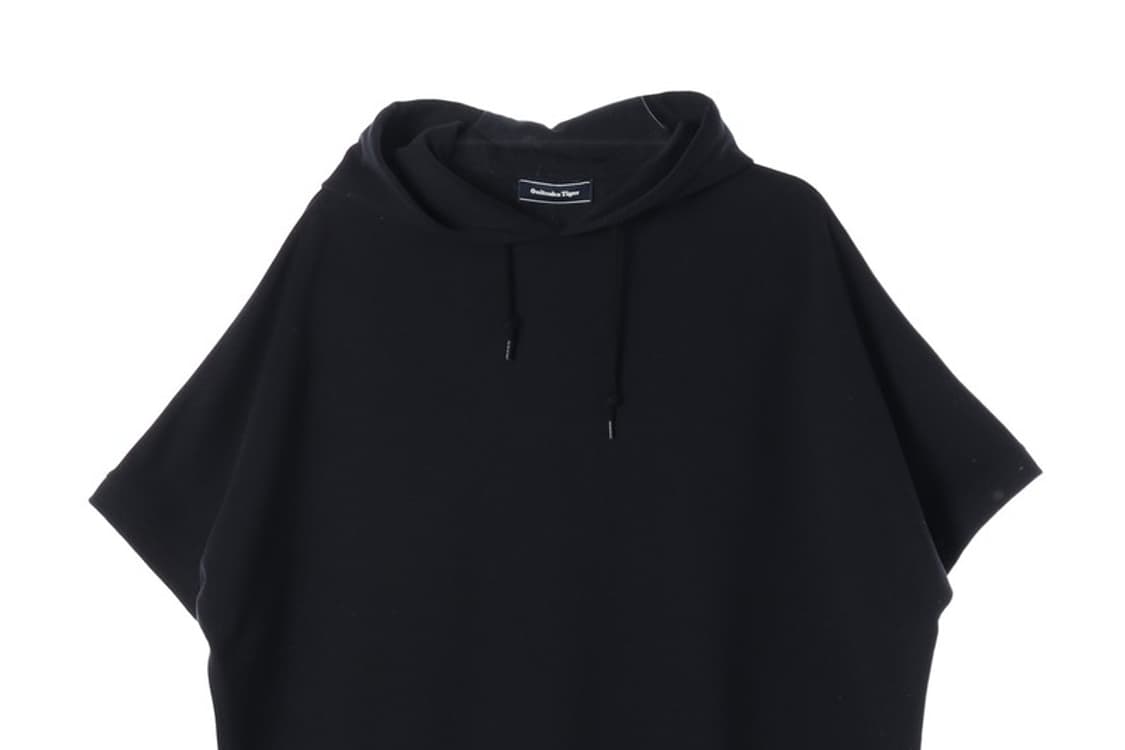 오니츠카타이거 블랙 자수 로고 반팔 후드티 S 상품이미지3