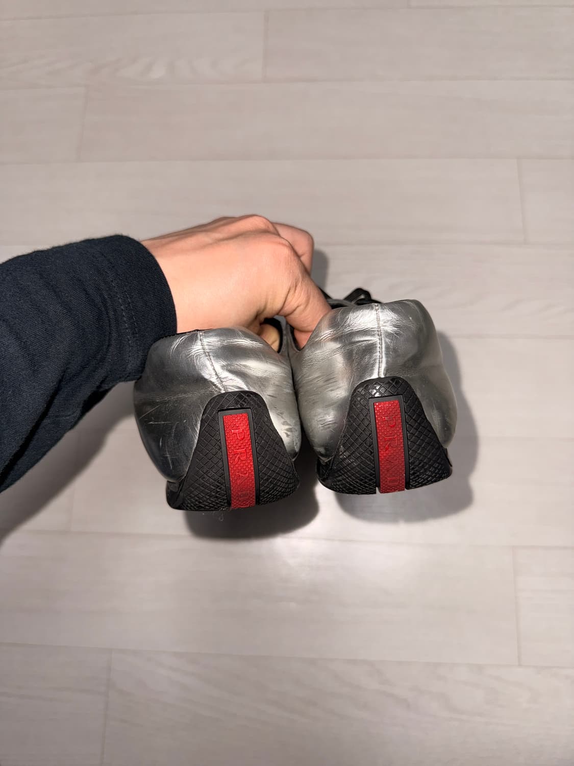 Silver flat sneakers 상품이미지4