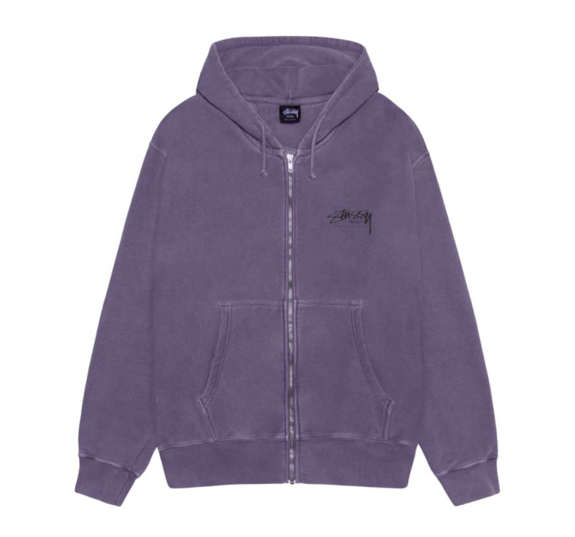 (새상품) 스투시 모던 에이지 피그먼트 다이드 집 후드 그레이프 상품이미지1