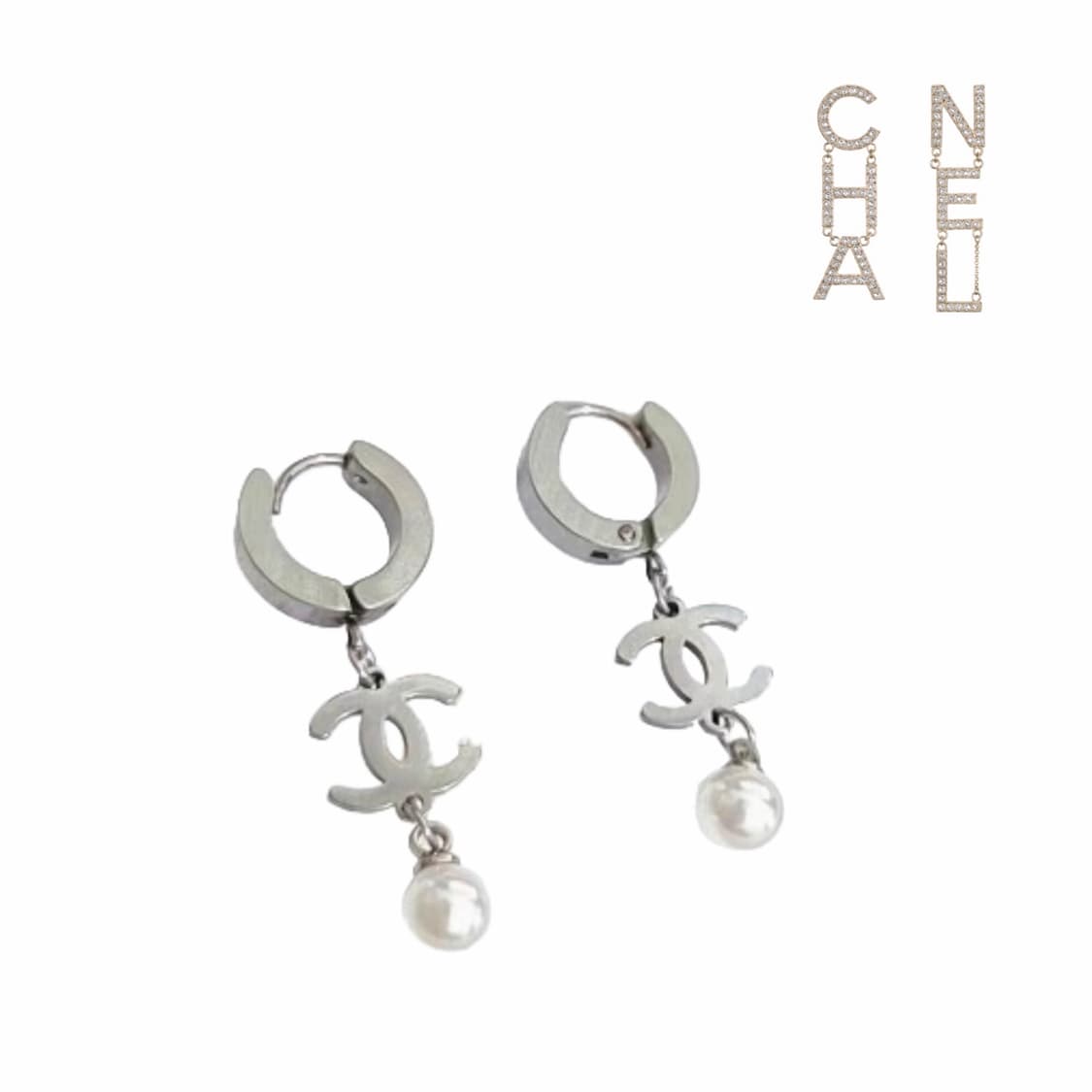 샤넬 링 실버 드롭 진주 이어링 상품이미지1