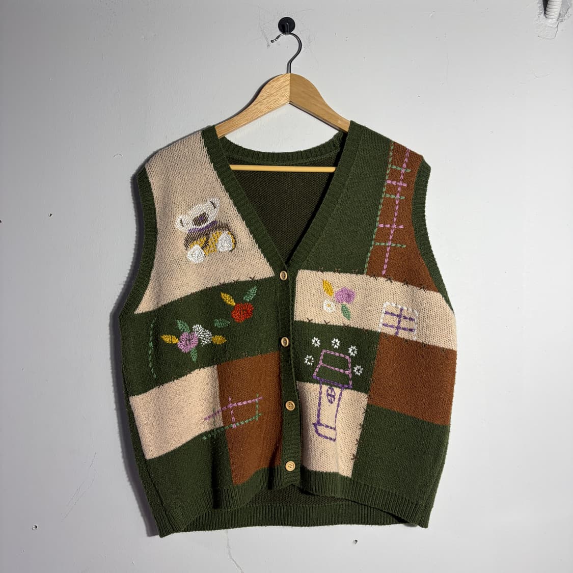 빈티지 모리걸 패치 니트 조끼 (무료배송) 상품이미지1