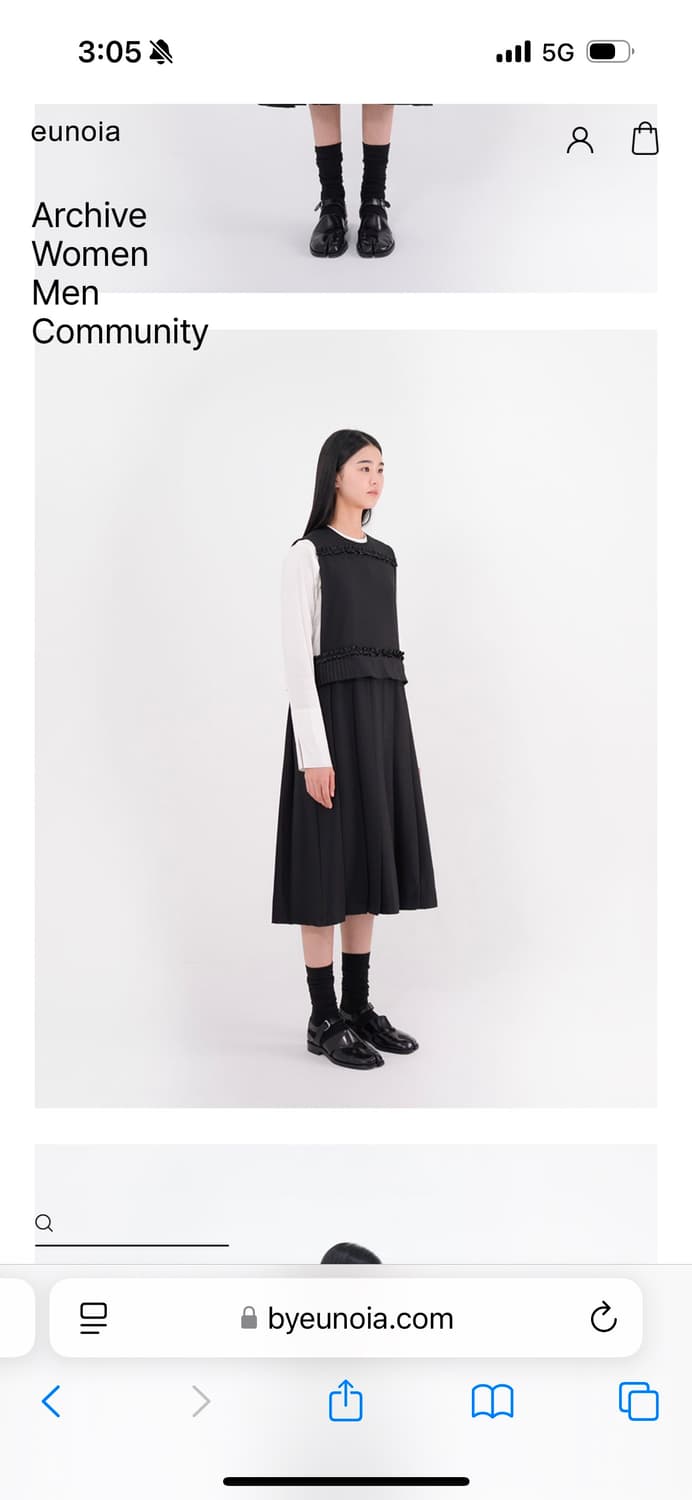 유노이아 레이어드 플리츠 프릴 원피스 상품이미지6