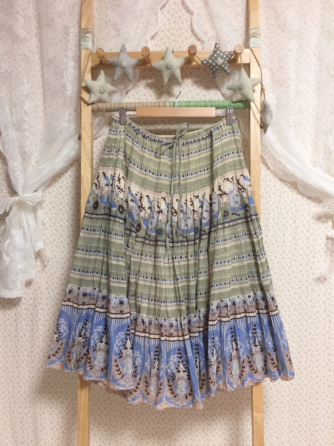 빈티지 shuca 모리걸 히피패턴 스커트 상품이미지1