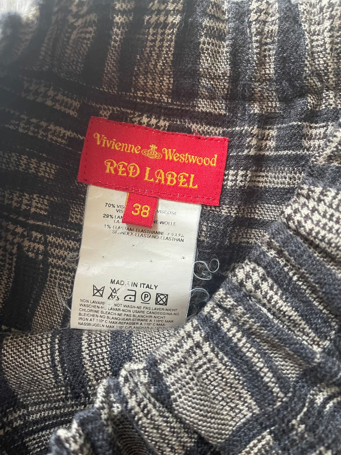 비비안 웨스트우드 체크 플레어 스커트 38 상품이미지2