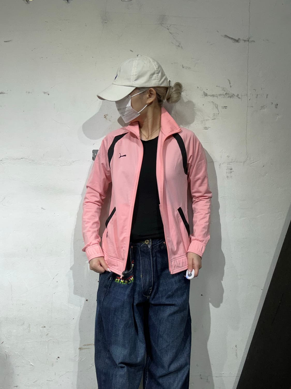 푸마 딸기우유 핑크 딱붙핏 y2k 트랙탑 져지 S 상품이미지2