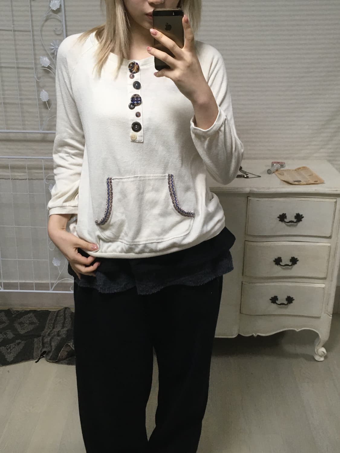 jpn vintage 아이보리 너드모리 버튼 포켓 티셔츠 상품이미지3