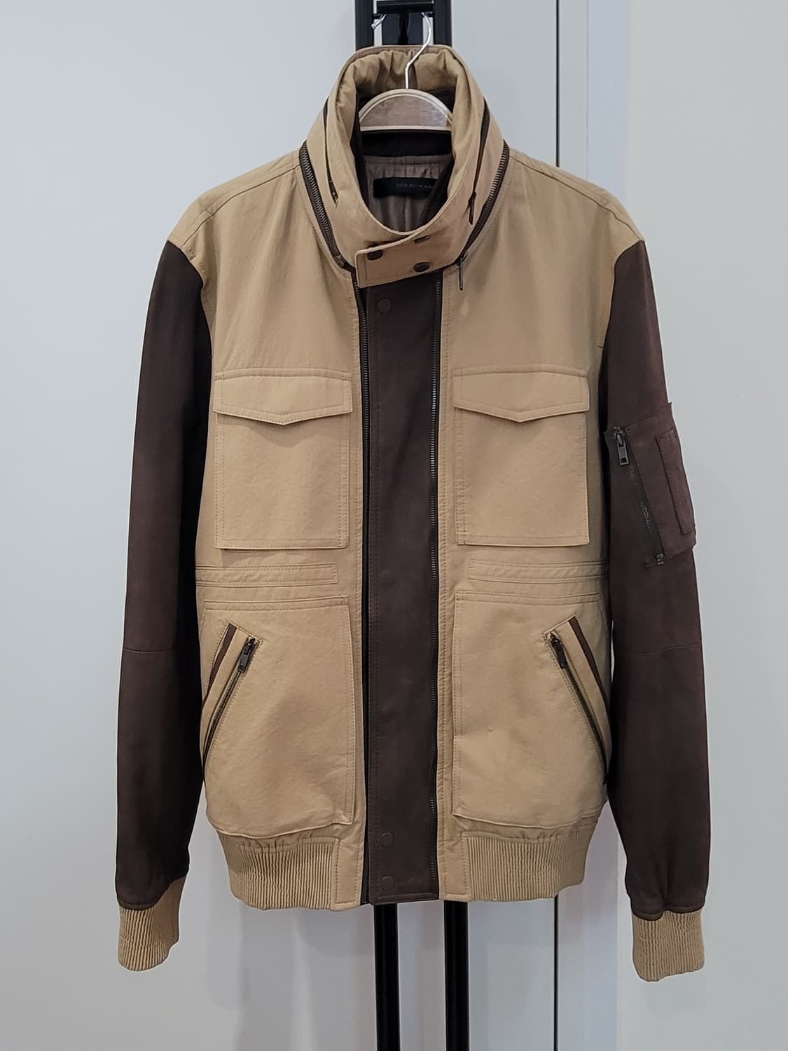 솔리드옴므 염소가죽 투톤 블루종 자켓 105사이즈 상품이미지1