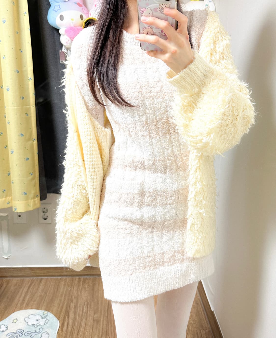 빈티지 라떼 스트라이프 니트 원피스 히메갸루 로걀 발레코어 모리걸 고딕 상품이미지2