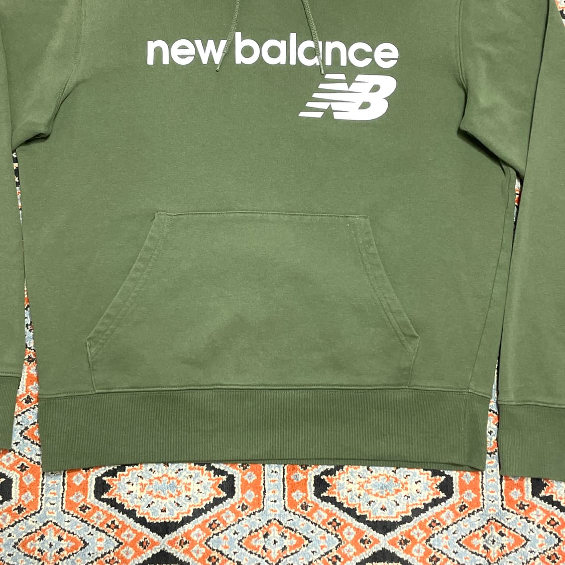 뉴발란스 스펠로고 카키 기모 후드티셔츠 남성M 상품이미지3