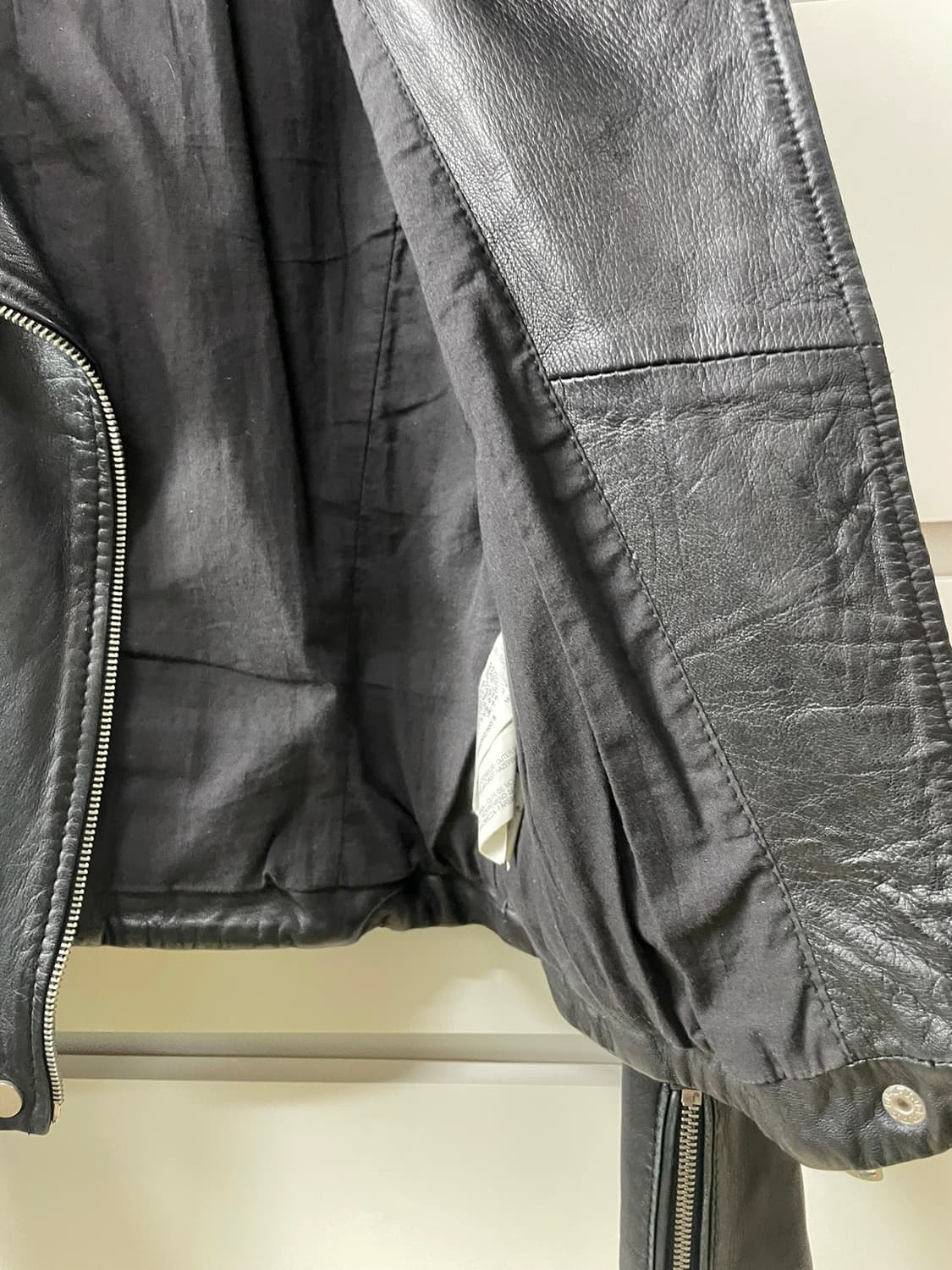 ZARA 자라 양가죽 재킷 블랙 S(44~)사이즈 가죽자켓 상품이미지9