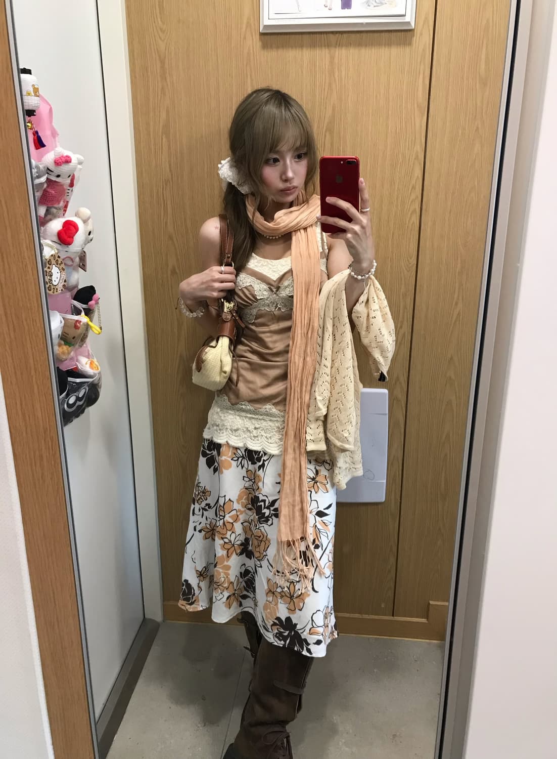 데일리 페어리 플라워 복숭아 슬립 니혼진 코디세트 상품이미지3