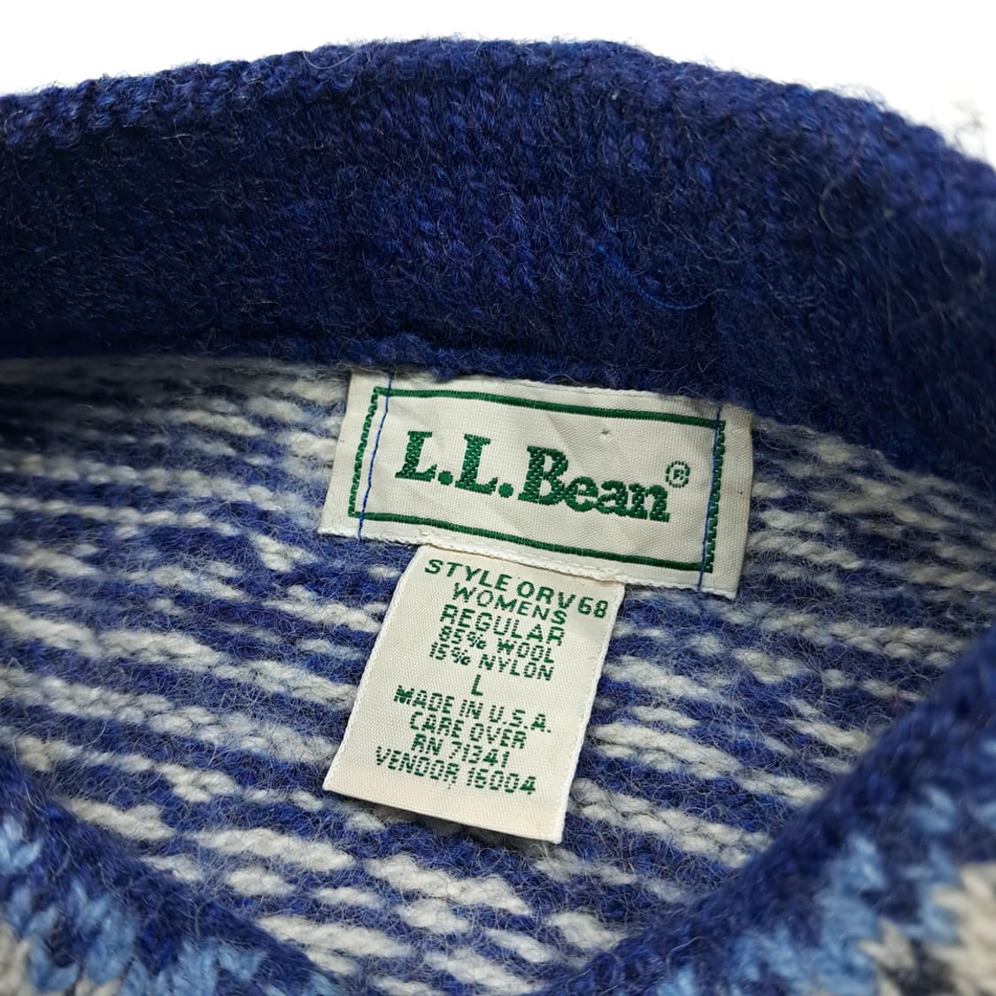 CL072 엘엘빈 미국판 울혼방 메탈버튼 블루 노르딕 헨리넥 니트 상품이미지3