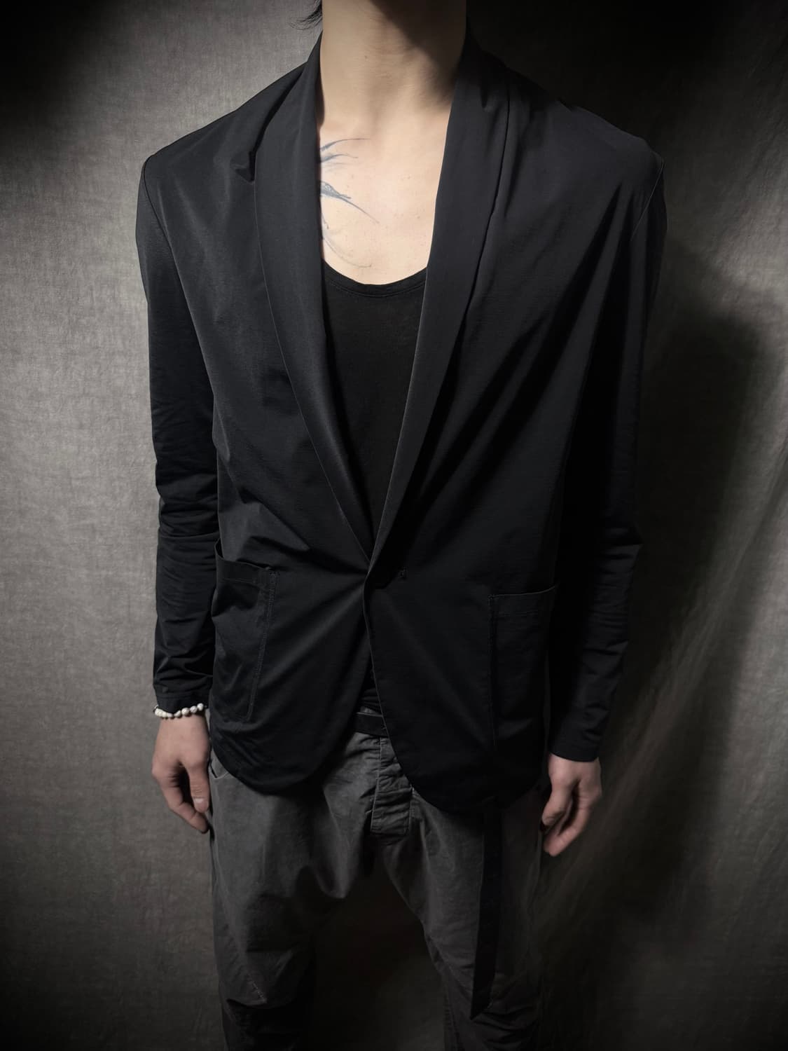 Attachment Drape Shawl Collar Jacket 상품이미지1