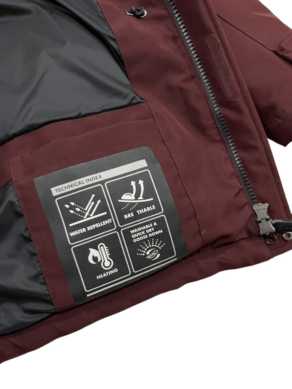 빈폴 아웃도어 버건디 후드 탈부착 패딩 100 상품이미지6