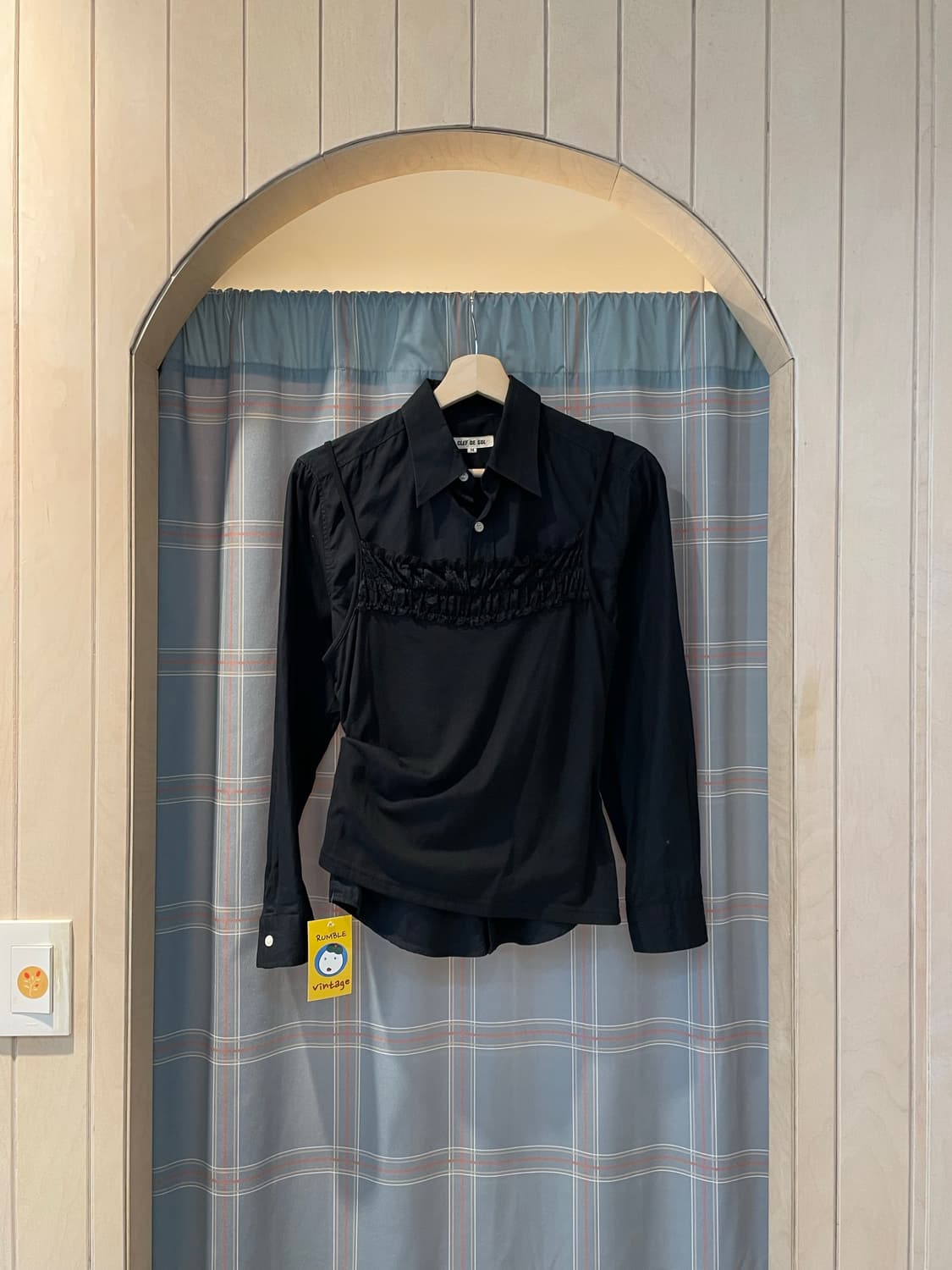 일본빈티지 블랙 레이스나시 상품이미지1