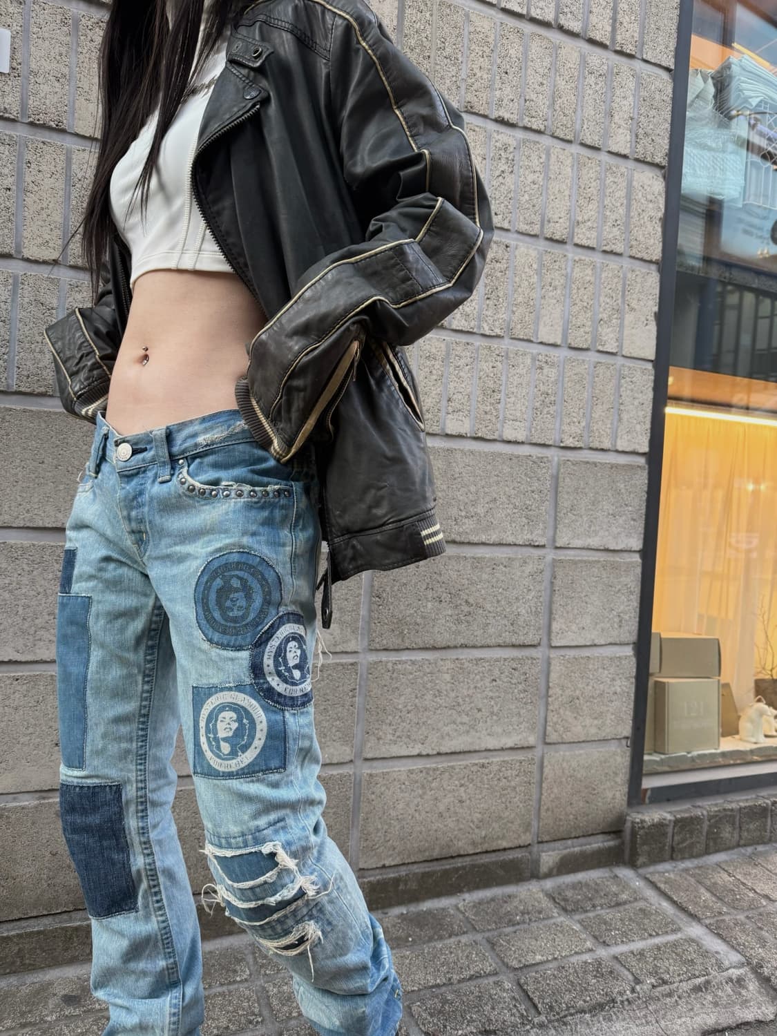 올드 히스테릭 글래머 락스타 패치 데님팬츠 상품이미지1