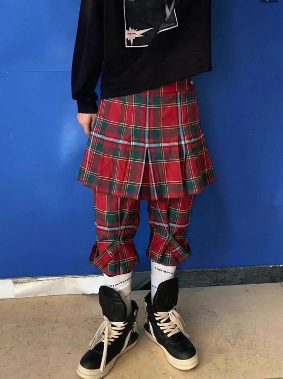 버버리 런웨이 스커트탈부착 울체크본디지 팬츠 상품이미지2