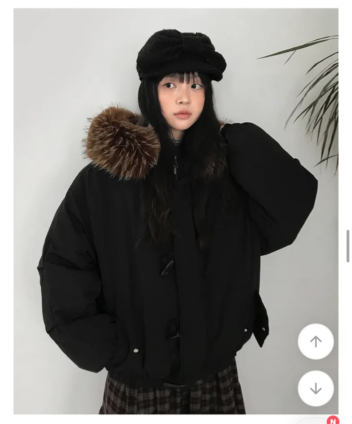 떡볶이 더플 패딩 퍼 후드 새제품 상품이미지1