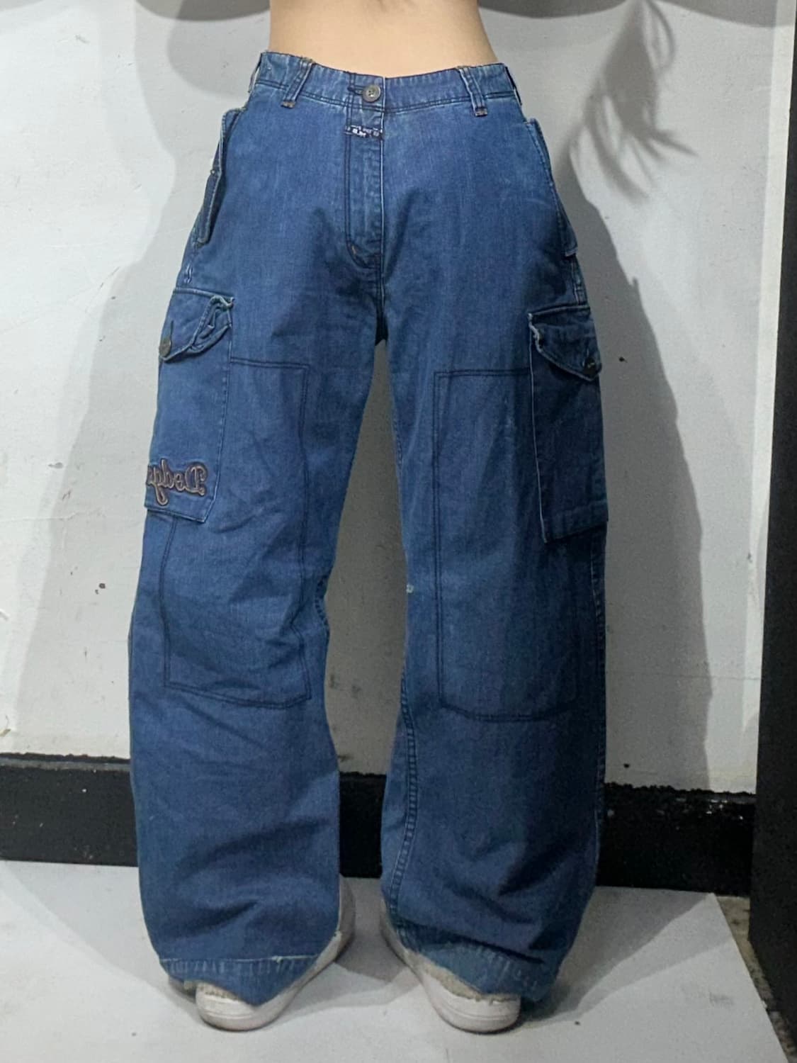 MLB 중청 다저스 콜라보 올드스쿨 데님 힙합 카고 팬츠 청바지  상품이미지3