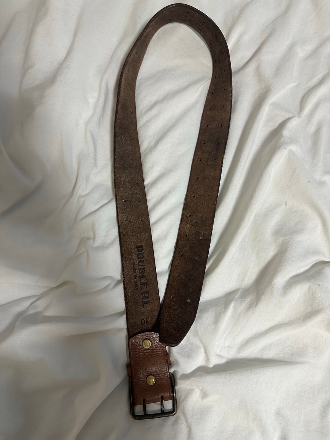 RRL 레더 더블 프롱 벨트 30 상품이미지4