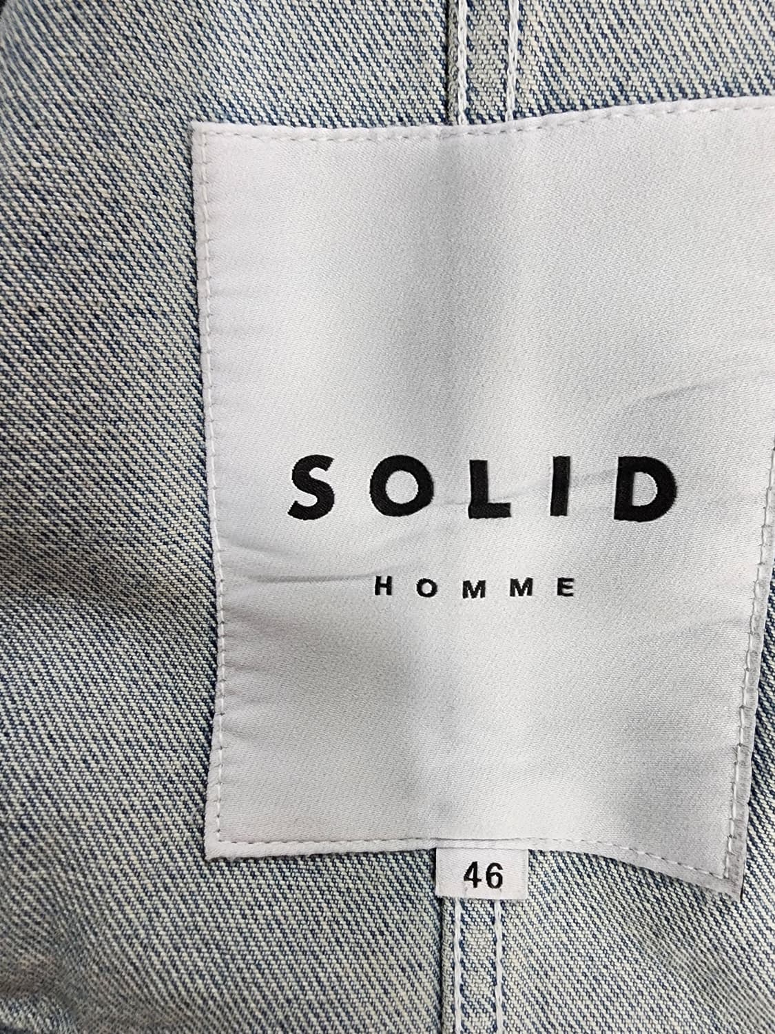 솔리드옴므 하이넥 연청 초어 데님 자켓 46 상품이미지5