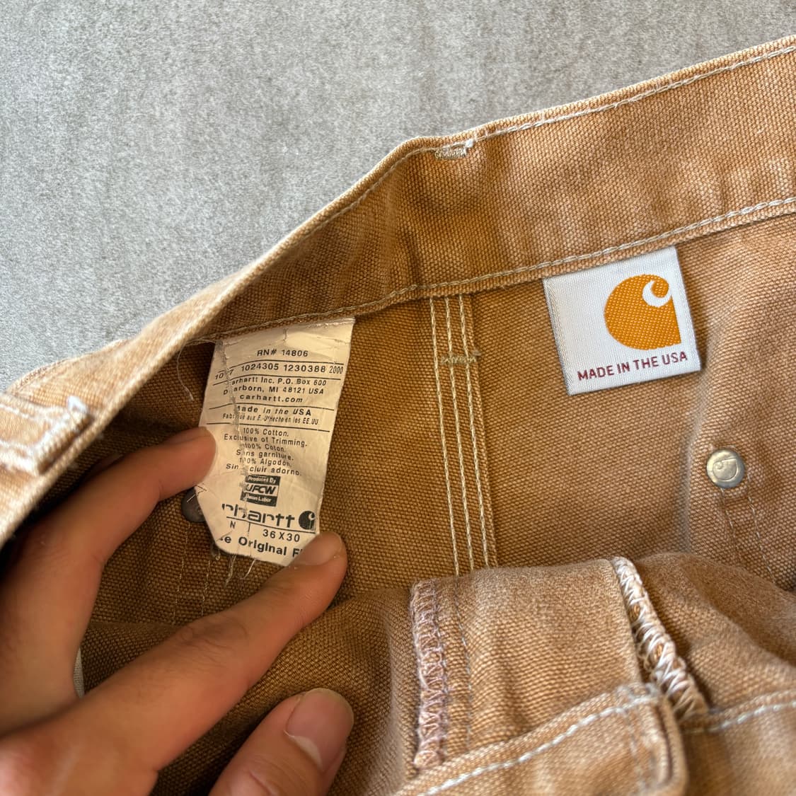 칼하트 정품 브라운 더블니 팬츠 바지 상품이미지5