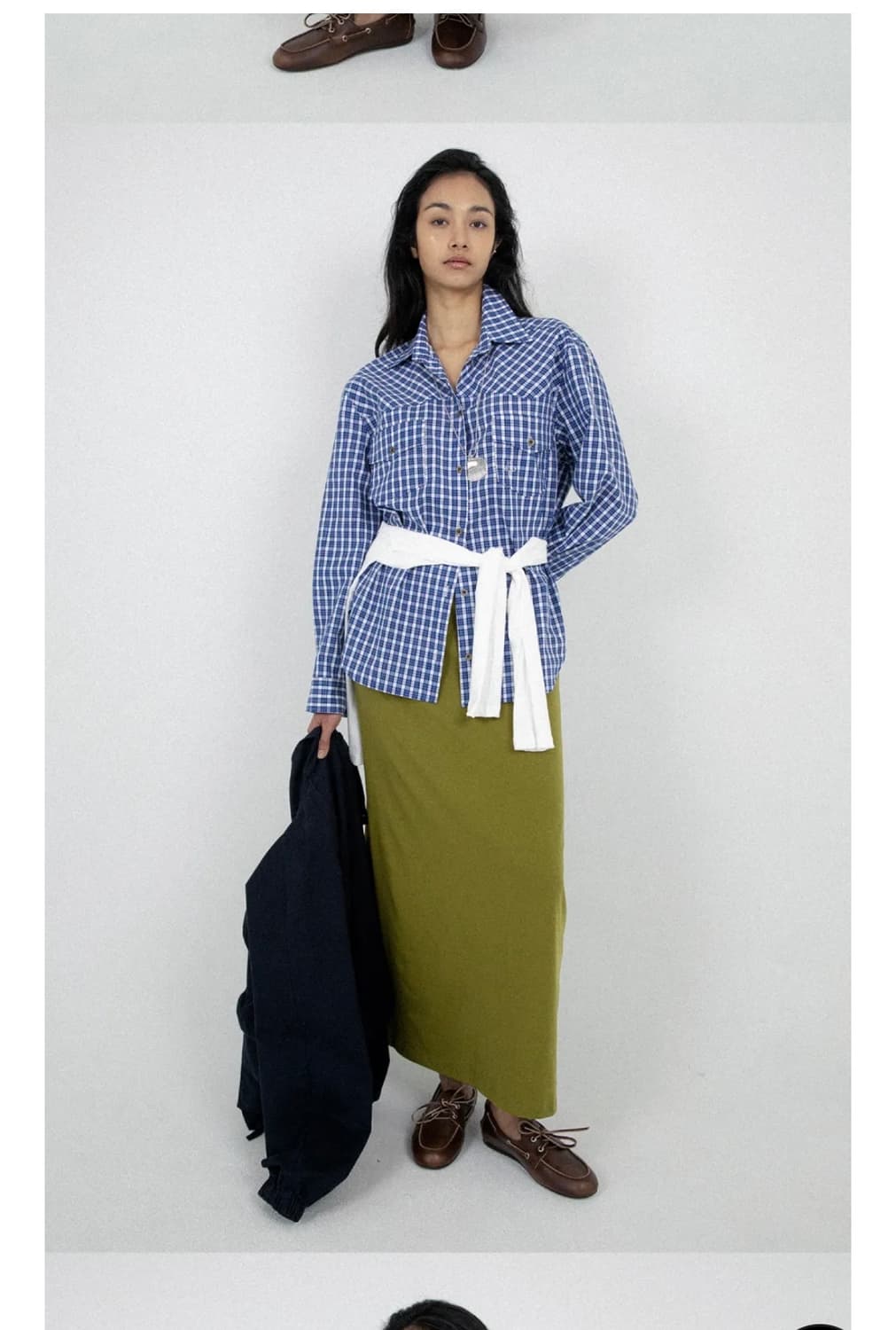 에이치모드 hmode blue check shirt 상품이미지2