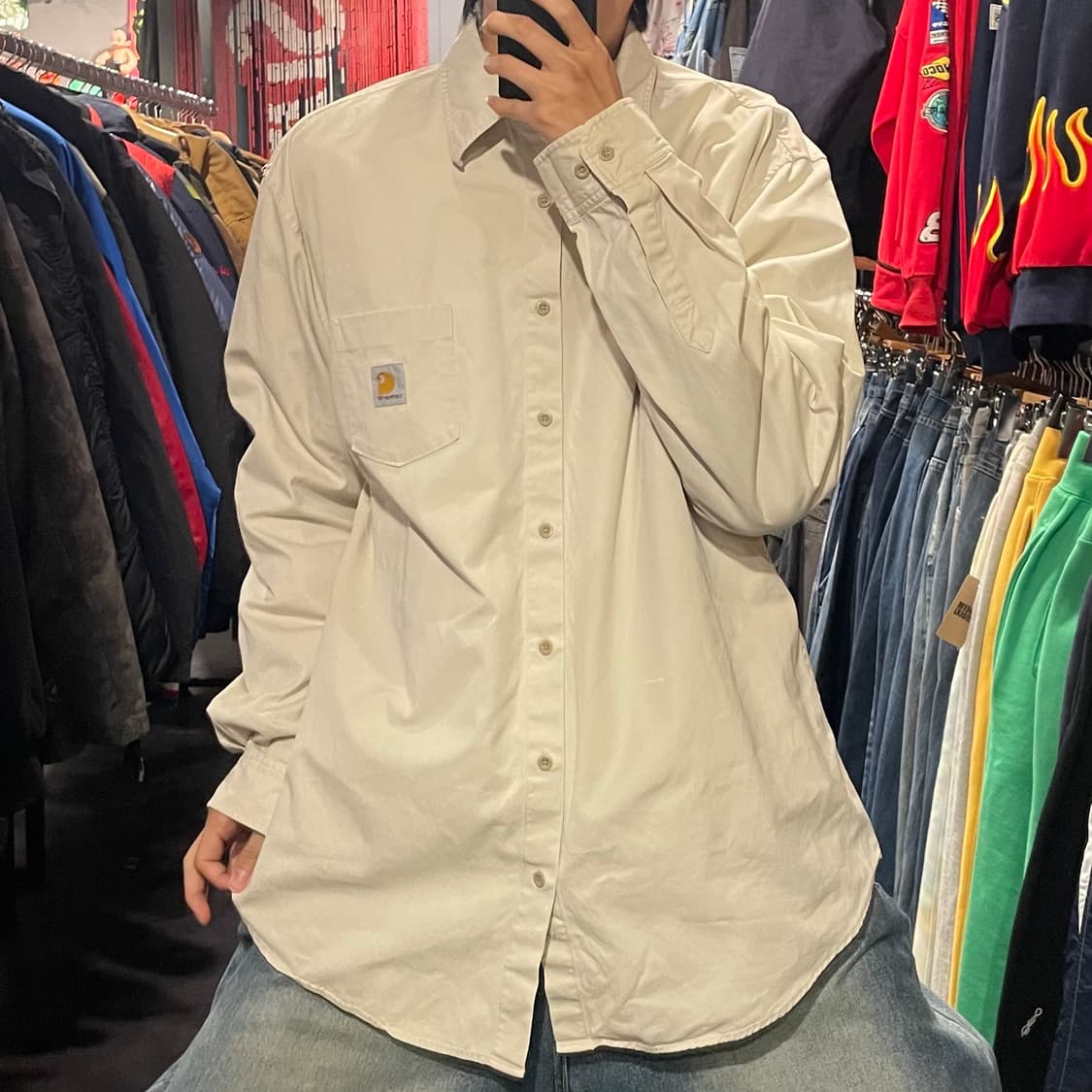 [IM] carhartt 칼하트 아이보리 긴팔셔츠 상품이미지2