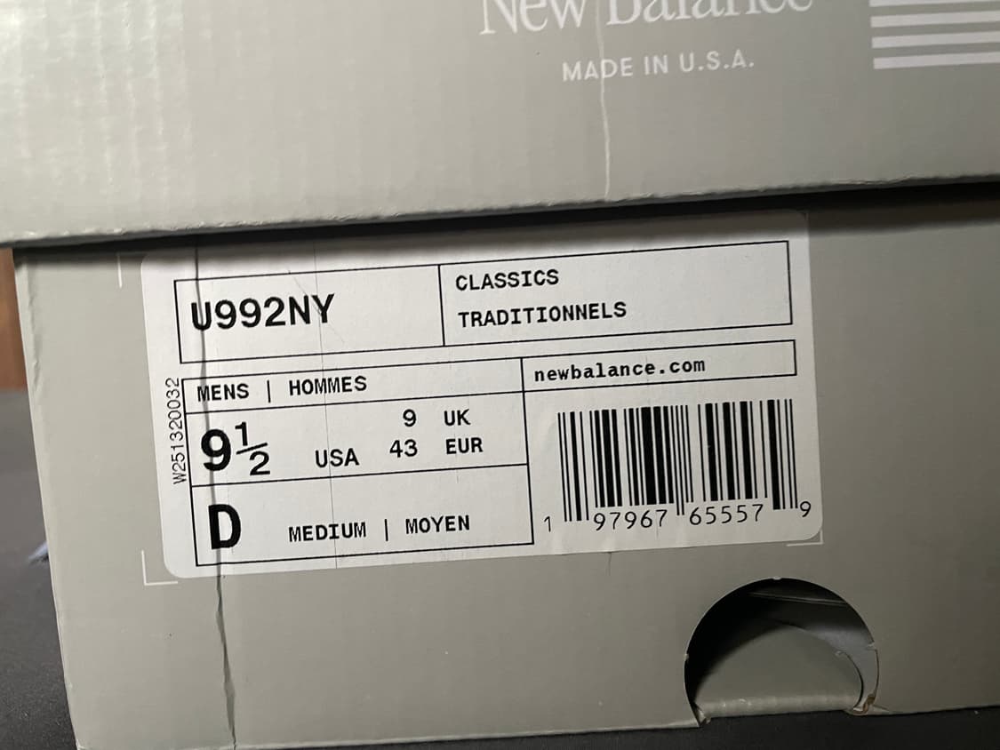 뉴발란스 992 네이비 275 새상품 상품이미지2