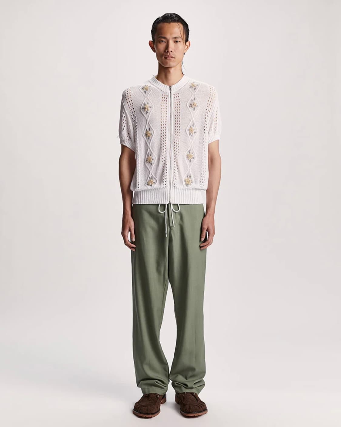 [L]마리아노 25ss CORMAGLIANO 반팔 니트 집업/화이트 상품이미지5