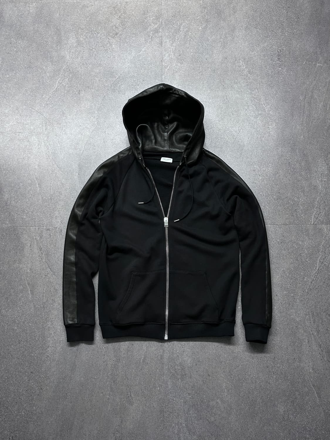 rare* 생로랑 14fw 에디 레더 하이브리드 후드 집업 상품이미지1