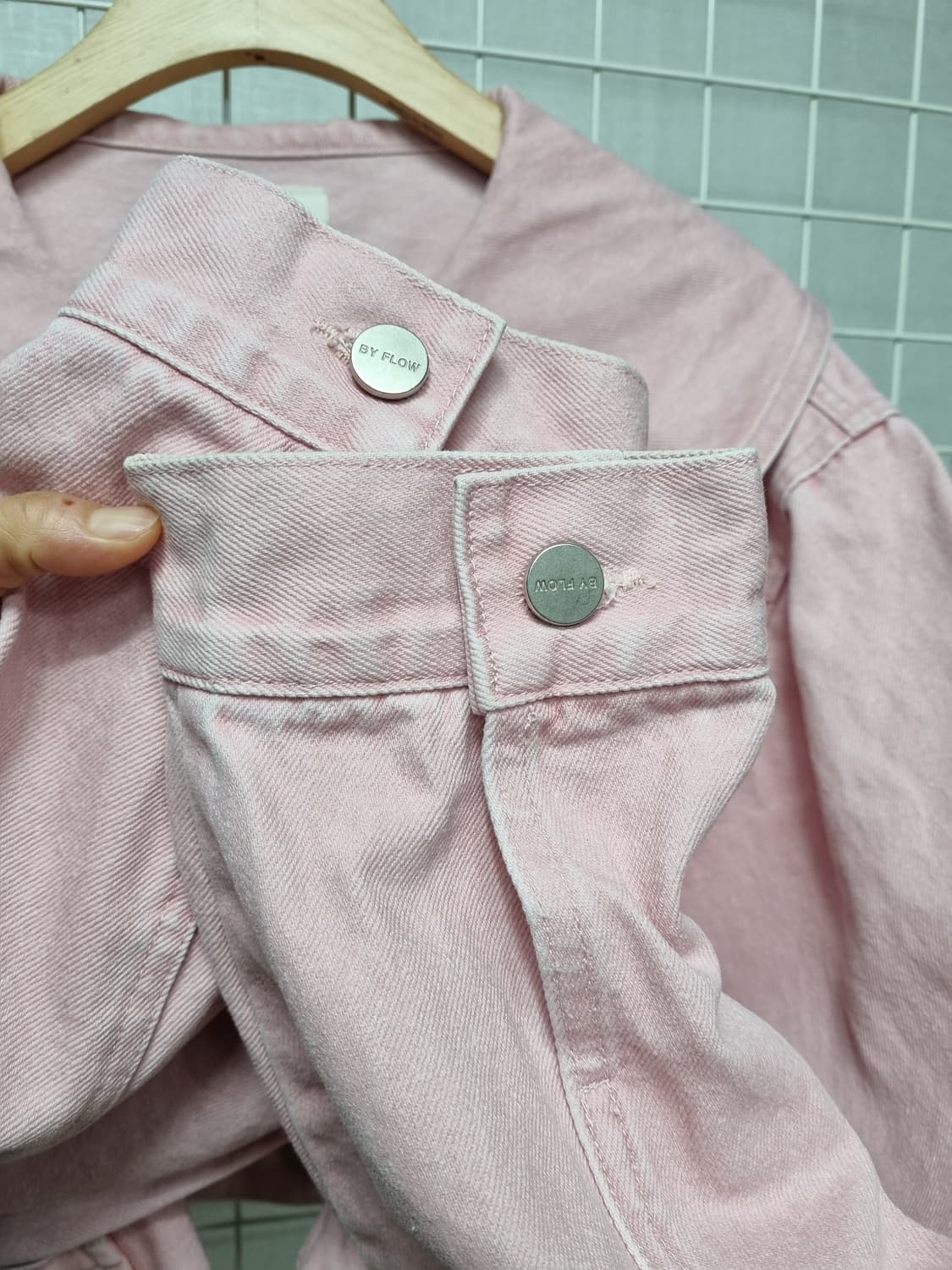 (택포) 바이씨니 바이플로우 세일러카라 오버핏 데님자켓 상품이미지5