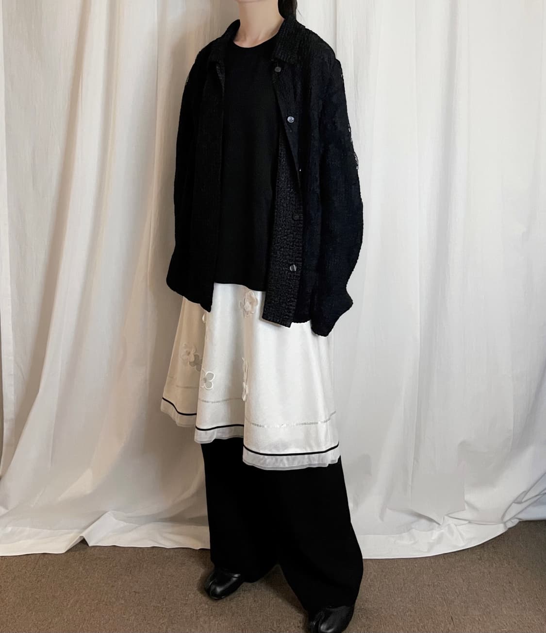 Reversible Textured Jacket - Black 상품이미지1