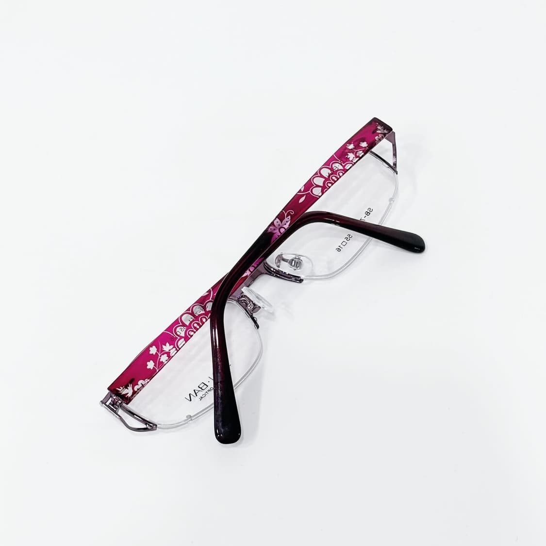 SUNBAN 퍼플 플라워패턴 반무테 데드스탁 빈티지안경 상품이미지5