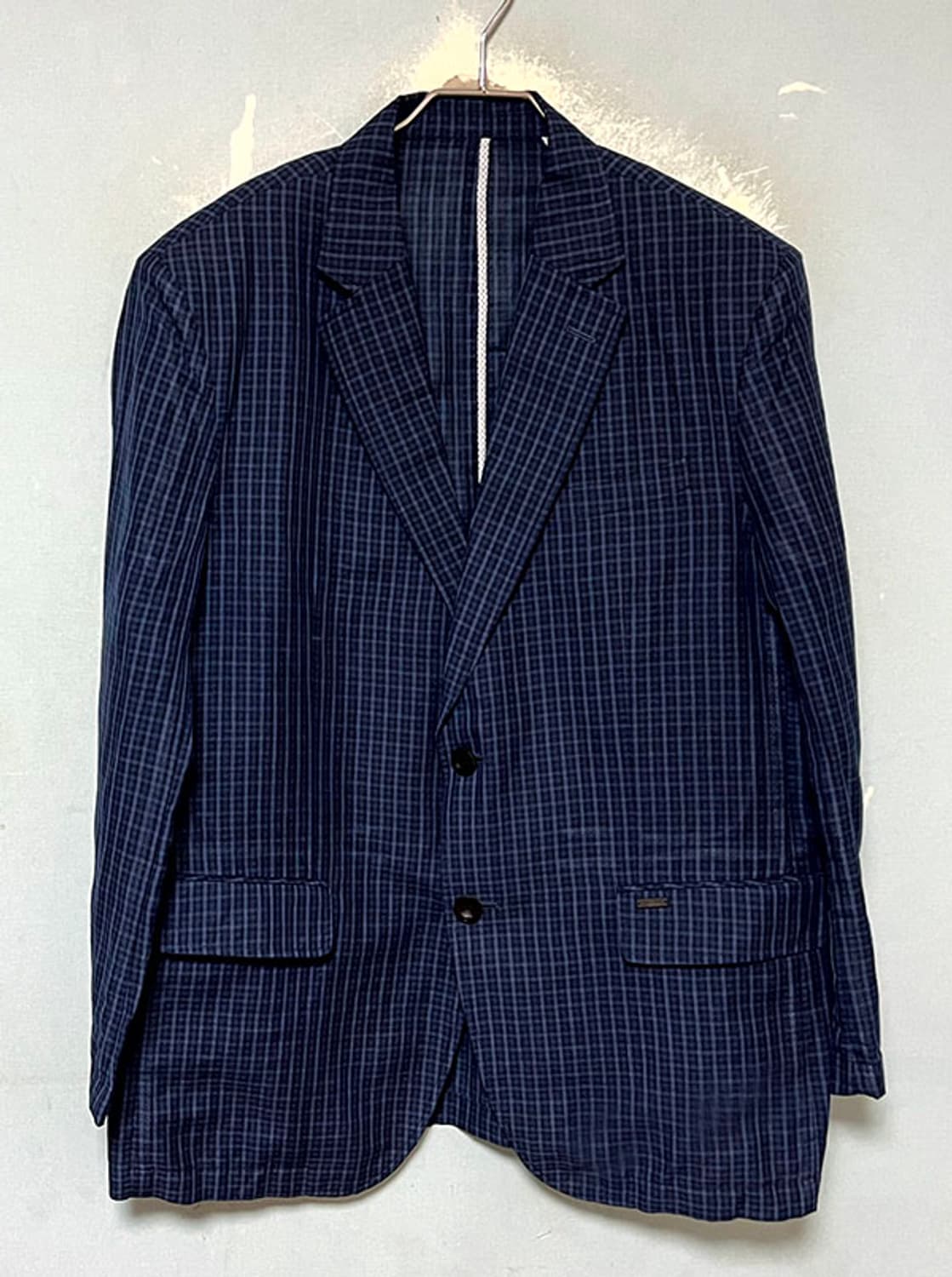 Wosey 울시 남자 여름 린넨 마 자켓 체크 캐주얼 2B L 100 상품이미지1