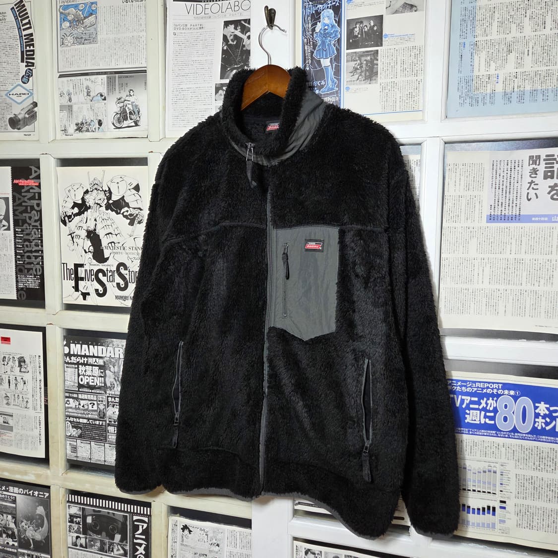 JPN 디키즈 포켓 블랙 후리스 집업 상품이미지1