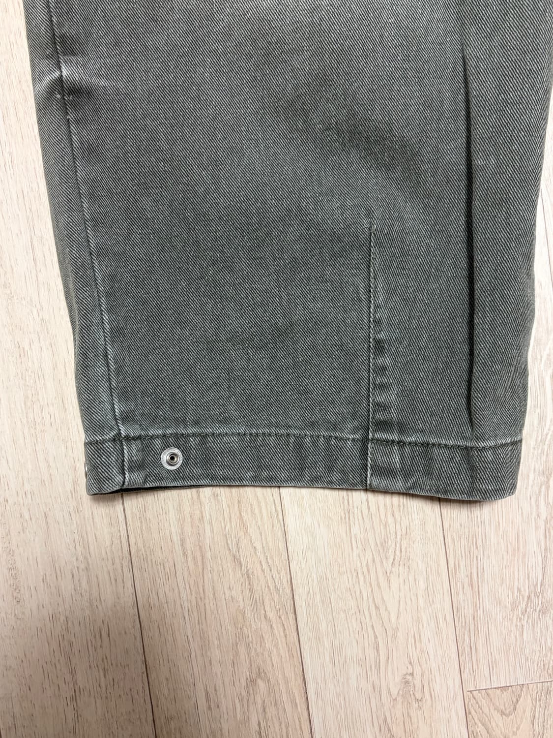 [L] 이티씨이 워시드 배기진 카키 상품이미지3