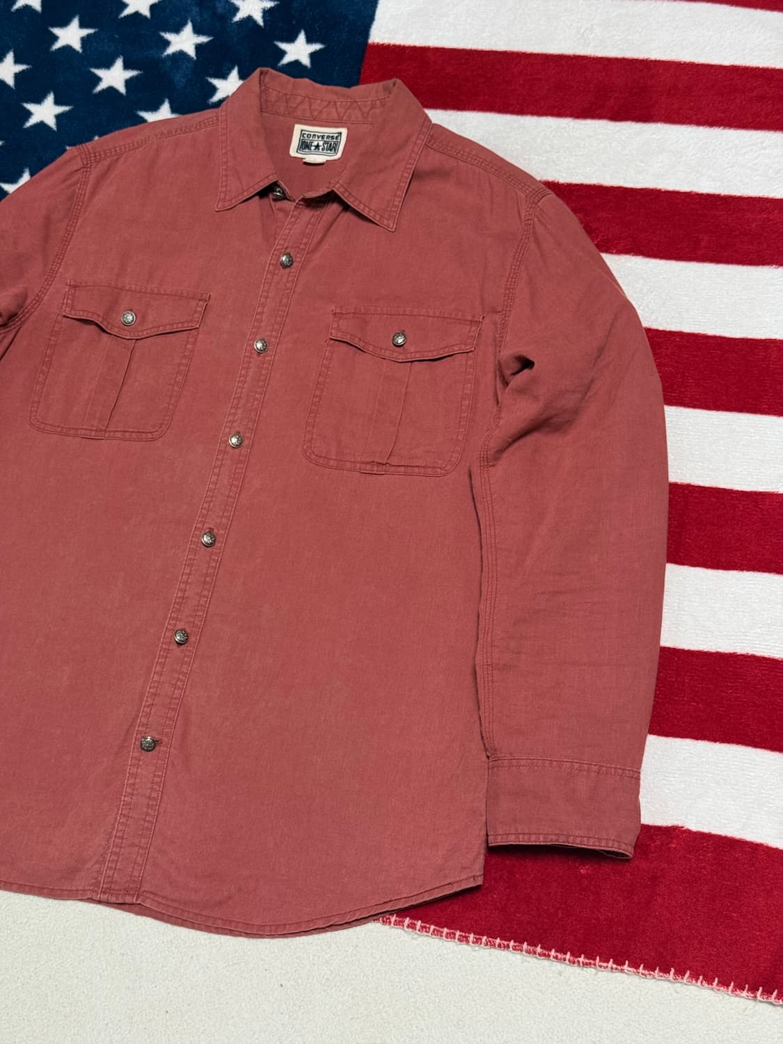 컨버스 빈티지 린넨셔츠 Converse Linen Blend Shirt. 상품이미지3