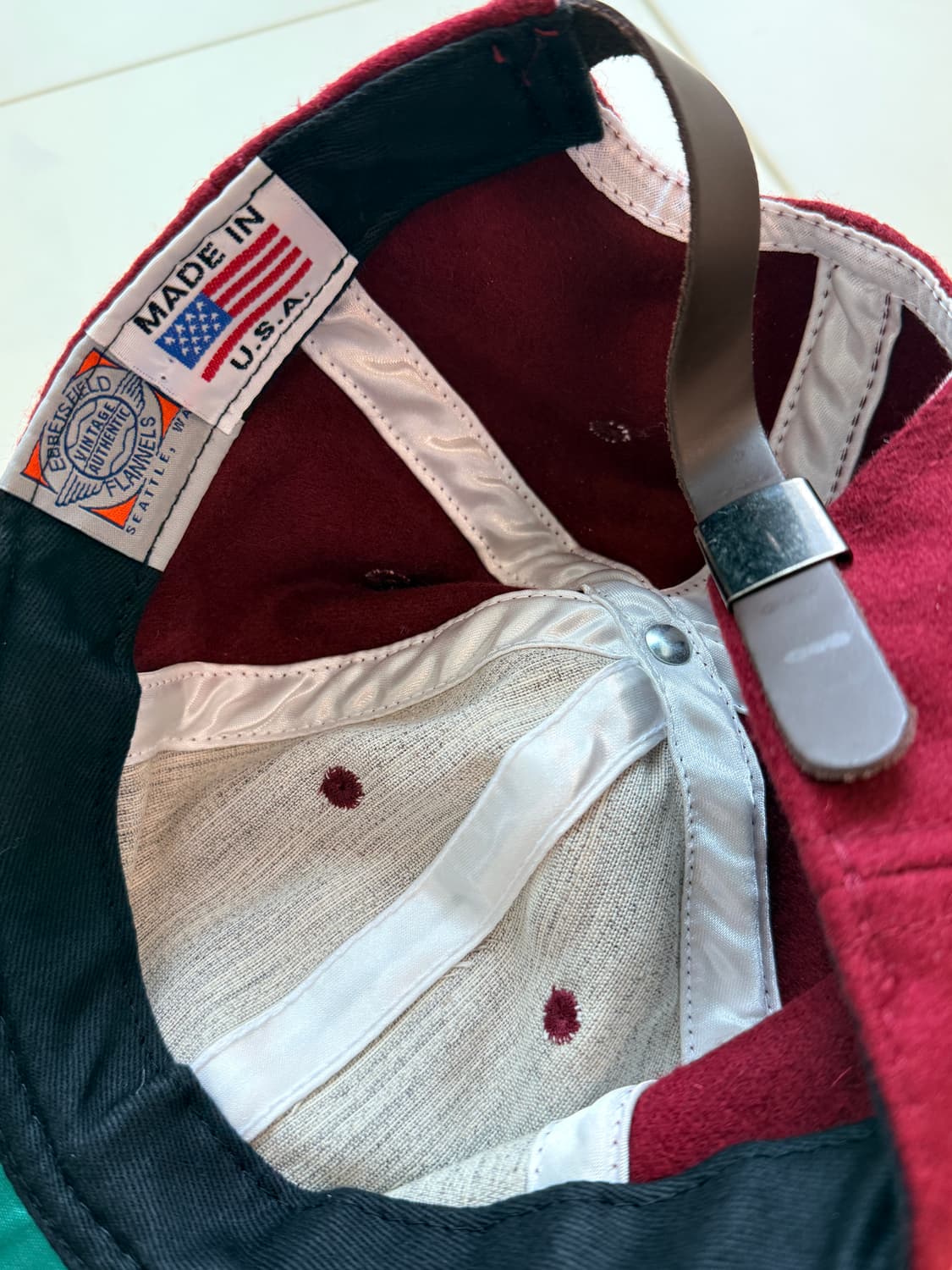 이벳필드 오리지널 H로고 울 볼캡 버건디 상품이미지4