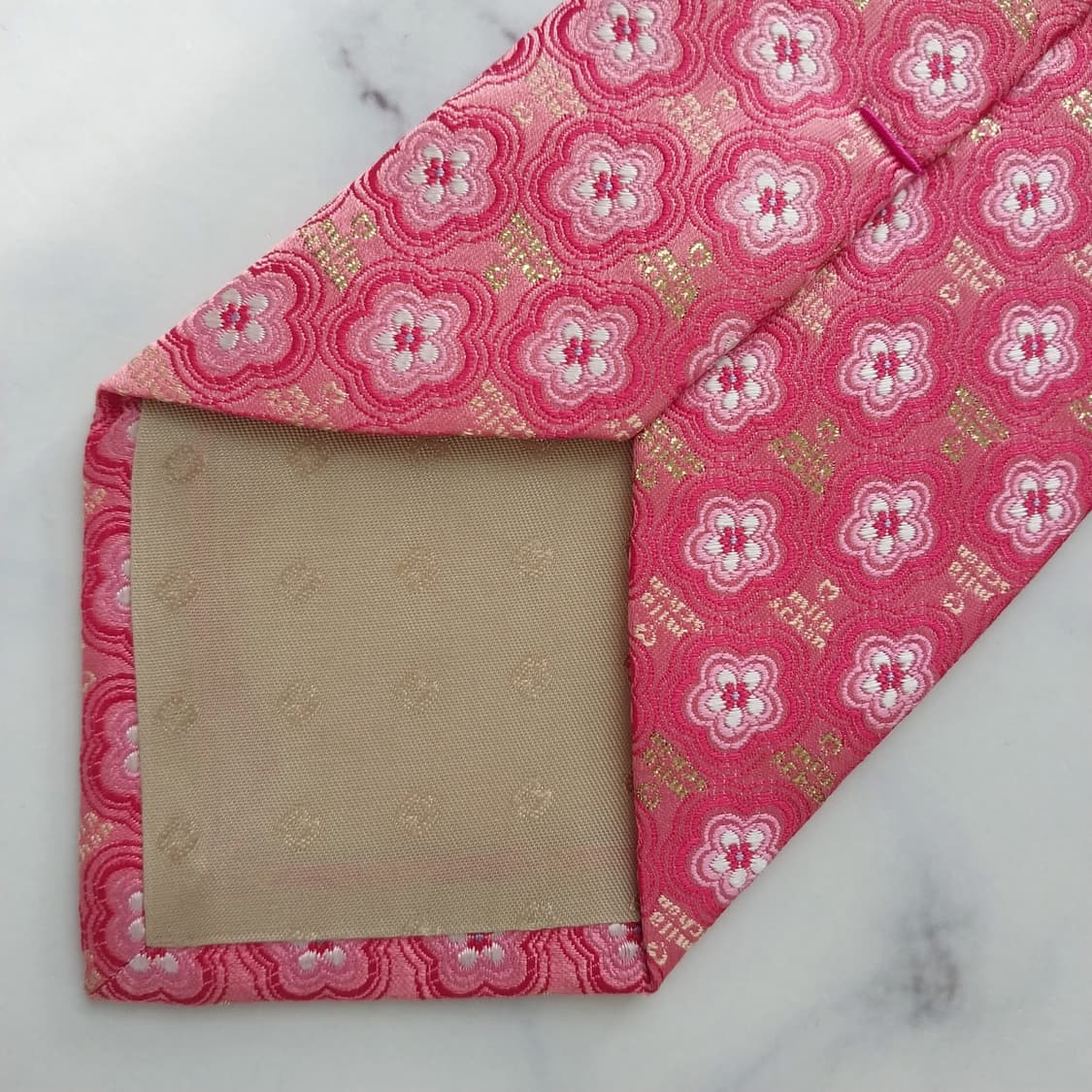 밀라 숀 실크 핑크 자카드 넥타이 9.2cm A+등급 k1767 상품이미지6