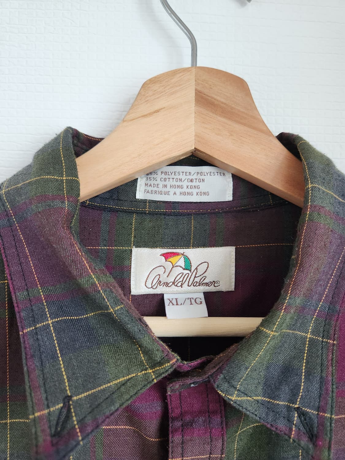 80s 아놀드 파머 버튼다운 체크 셔츠 상품이미지4