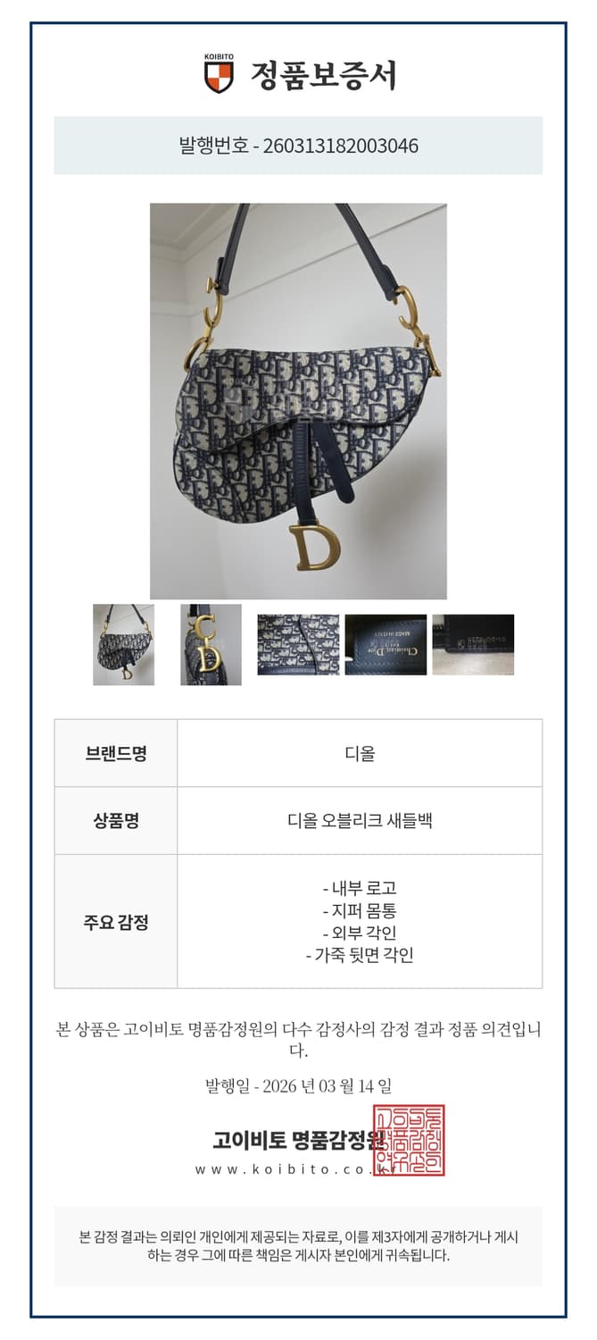 디올 오블리크 새들백 미디움 (신형) 상품이미지10