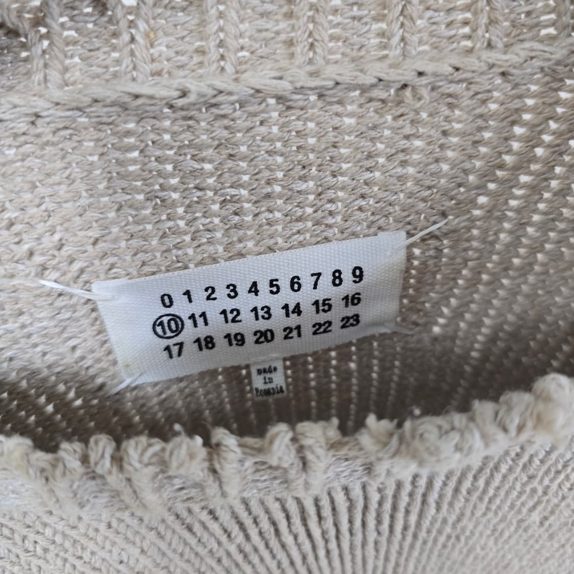 메종 마르지엘라 백 스티치 디스트레스드 니트 xxl사이즈 판매 상품이미지4