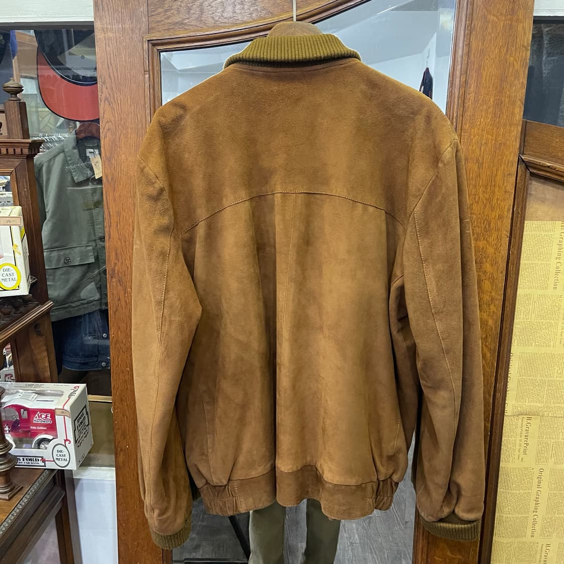 Vintage Sand Brown Suede Blouson Jacket 상품이미지8