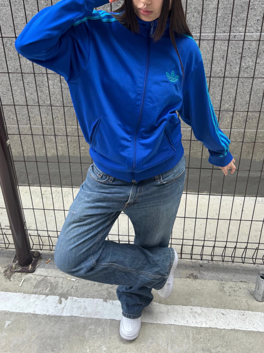 아디다스 블루 삼선 트랙탑 상품이미지2