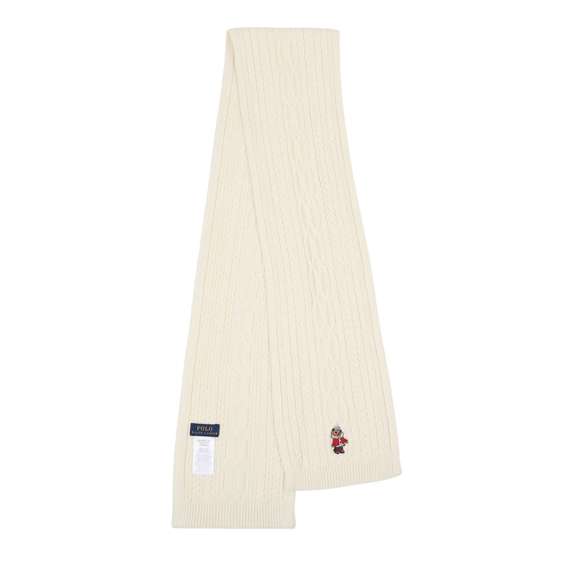 폴로 랄프로렌 크림 폴로베어 케이블 니트 머플러 상품이미지5