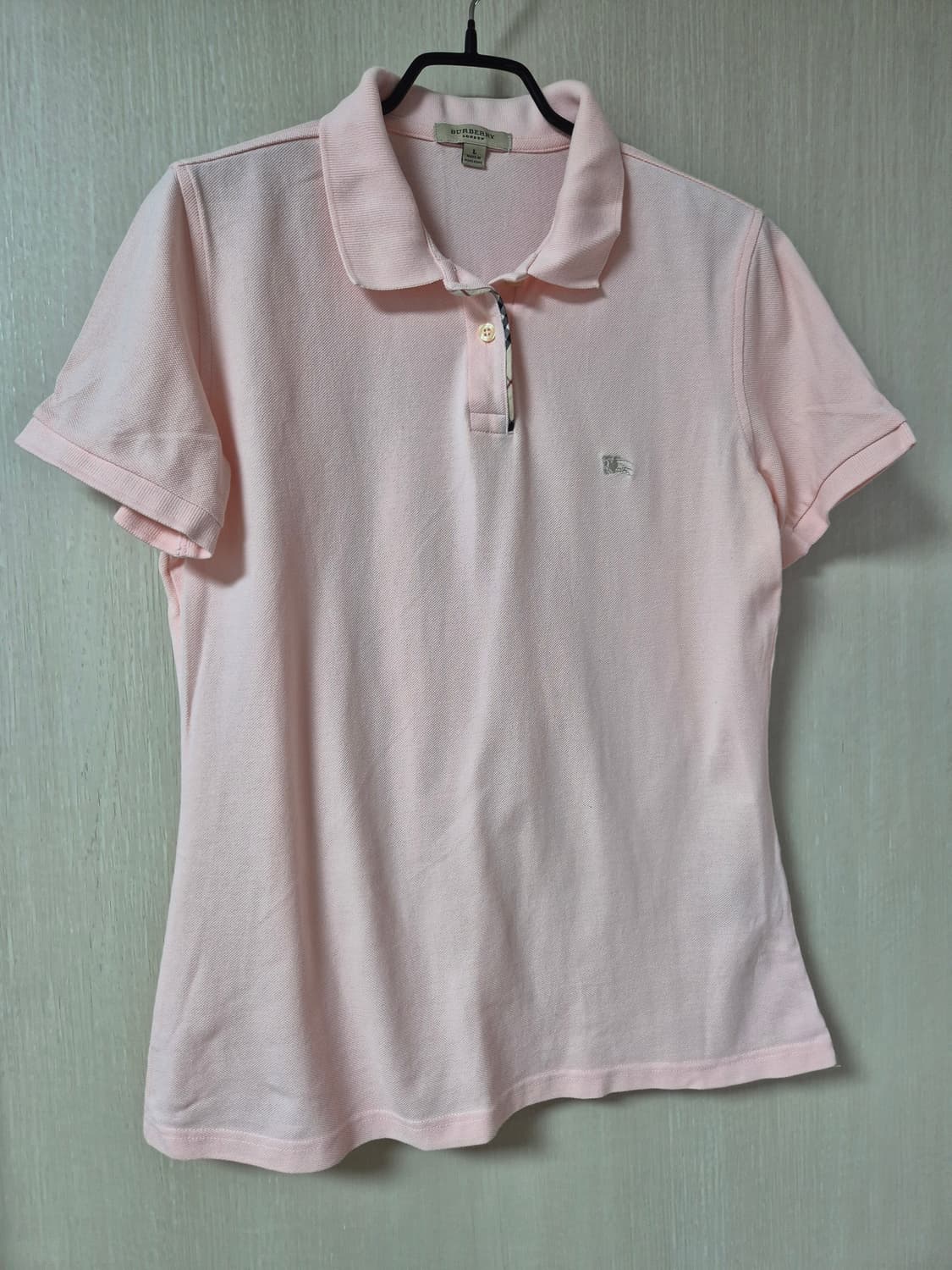(정품) 버버리 핑크 반팔 카라티 라지 66 상품이미지1